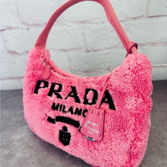 Prada 2000 Re-Edition Terry Cloth Mini Pink Women's Bag - Picture 2 of 13